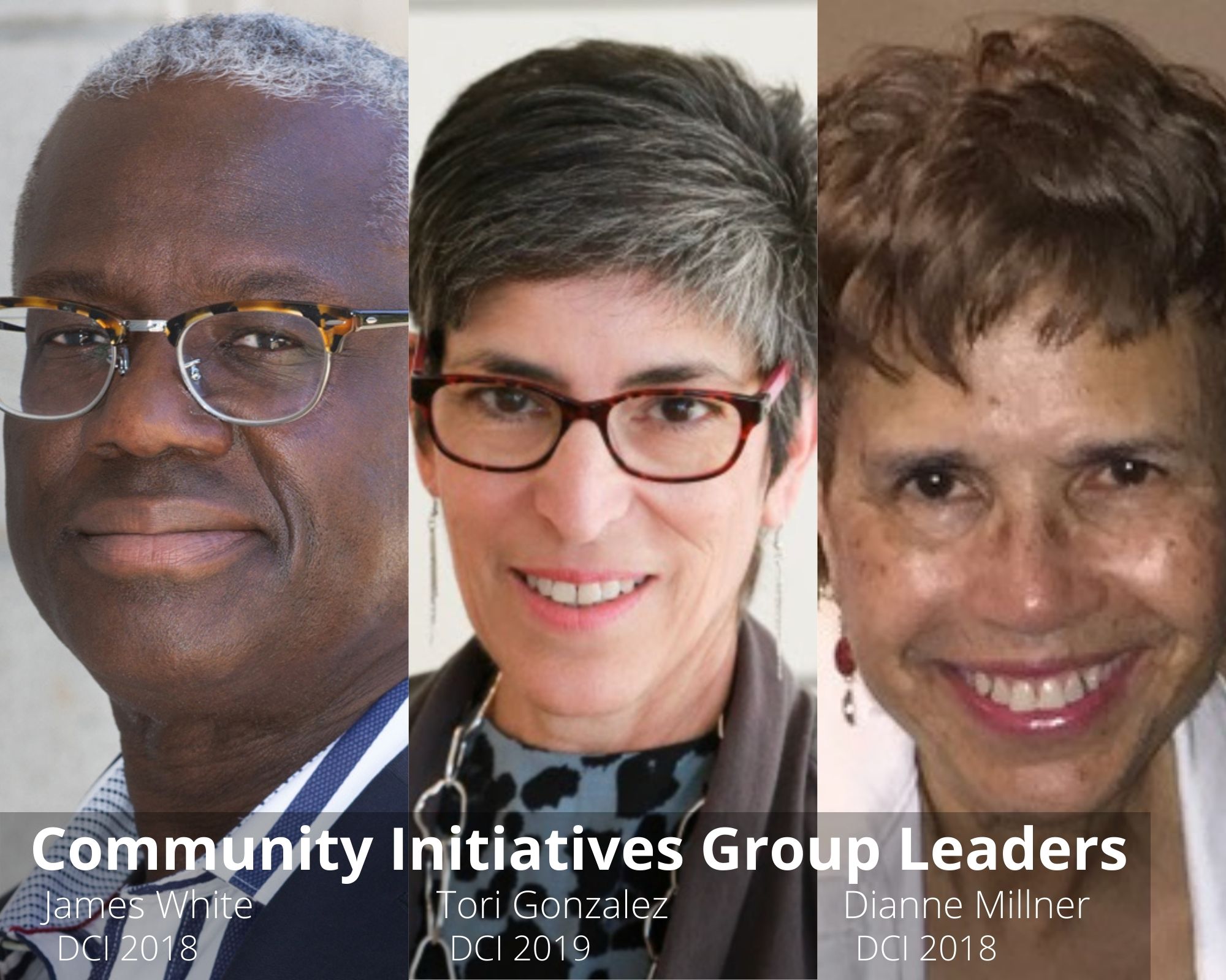 Community Initiatives Group Leaders: James White, Tori Gonzalez, and Dianne Millner