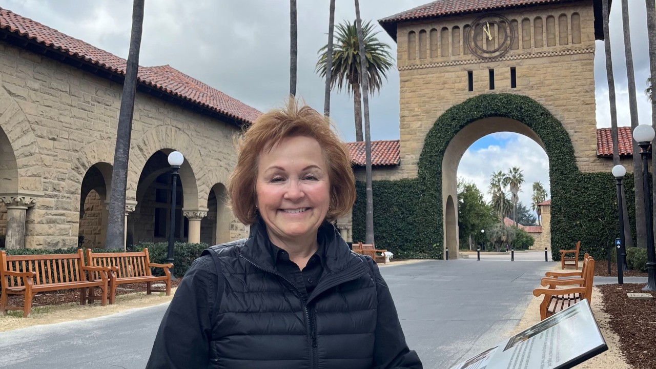 Kathy and David Payne (DCI 2019) at Stanford football game.